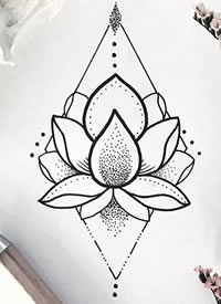 点刺梵花纹身手稿