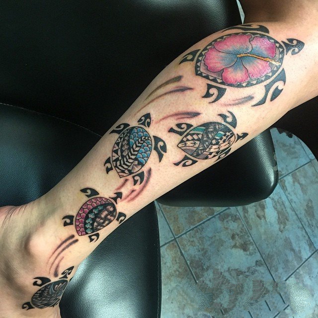 形象生动的龟纹身图案