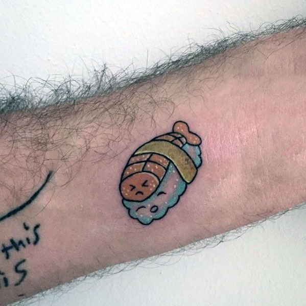 食物纹身  多款彩色简单的寿司纹身图案