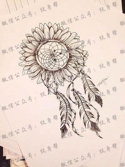 多款唯美小清新的捕梦网纹身手稿