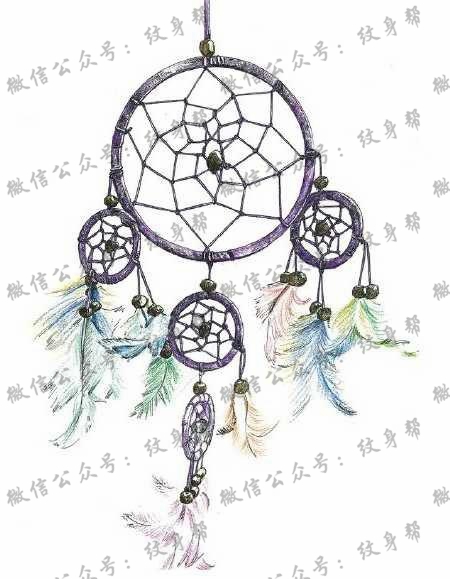 多款唯美小清新的捕梦网纹身手稿