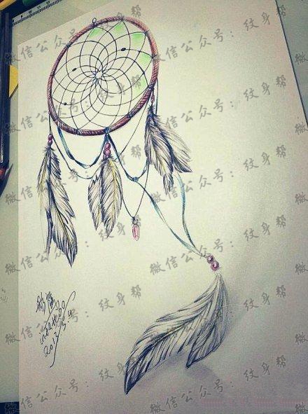 多款唯美小清新的捕梦网纹身手稿