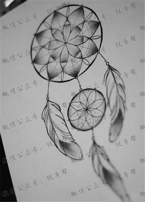 多款唯美小清新的捕梦网纹身手稿