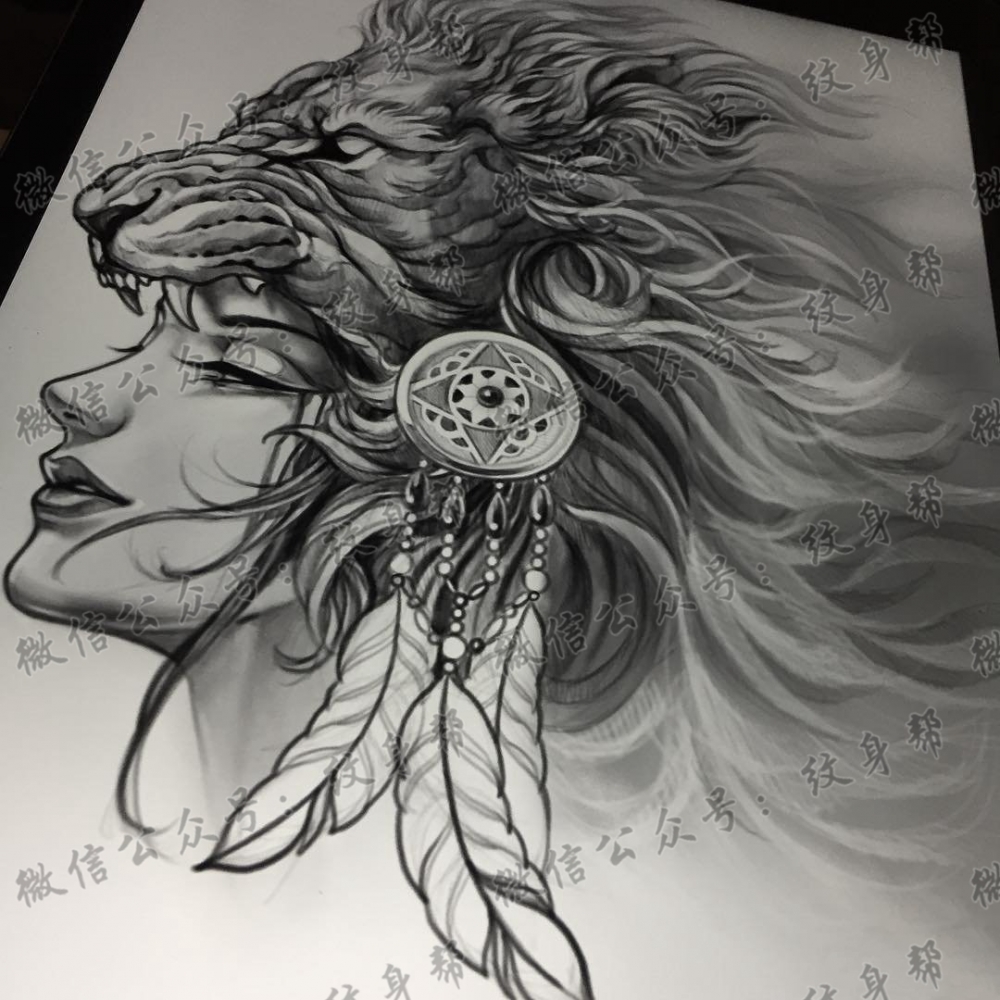 印第安人手稿 一组印第安风格的纹身手稿