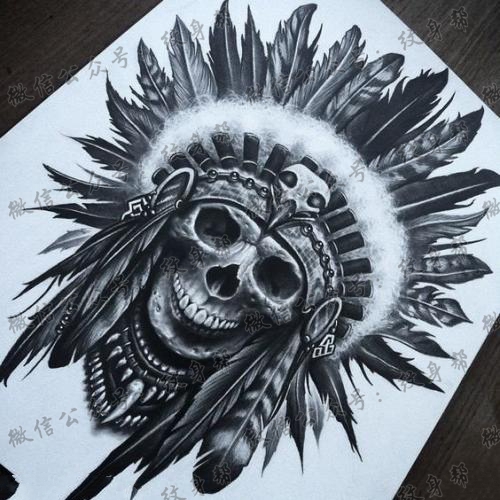 印第安人手稿 一组印第安风格的纹身手稿