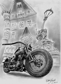 摩托车手稿 机车爱好者:一组摩托车手稿图