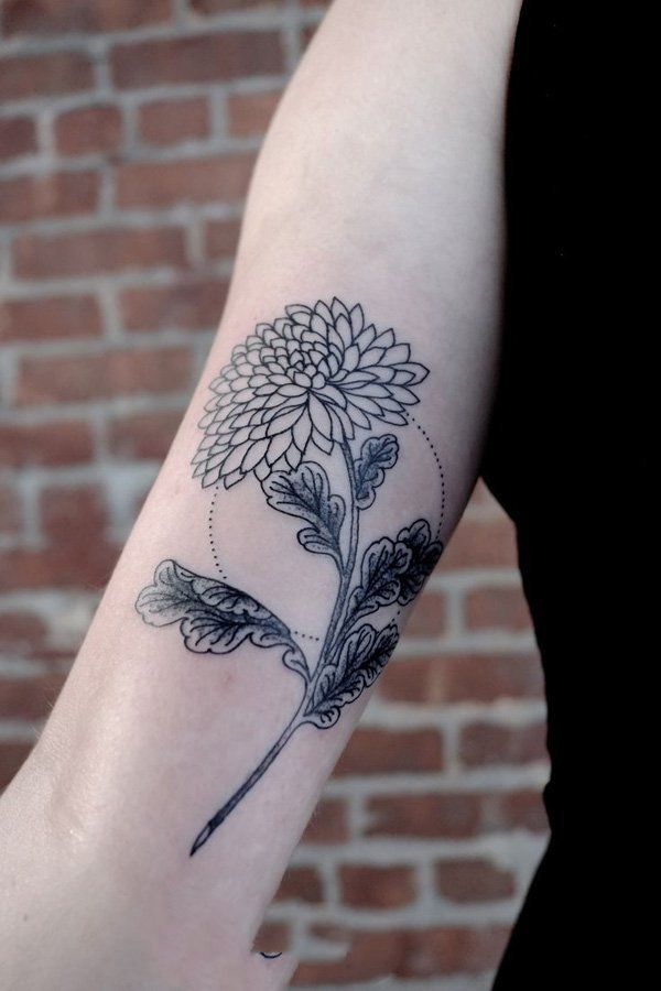 纹身菊花图案   风格各异的菊花纹身图案