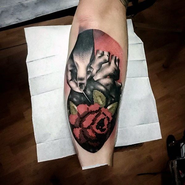 像素风格纹身  趣味而又百变的像素风格纹身图案