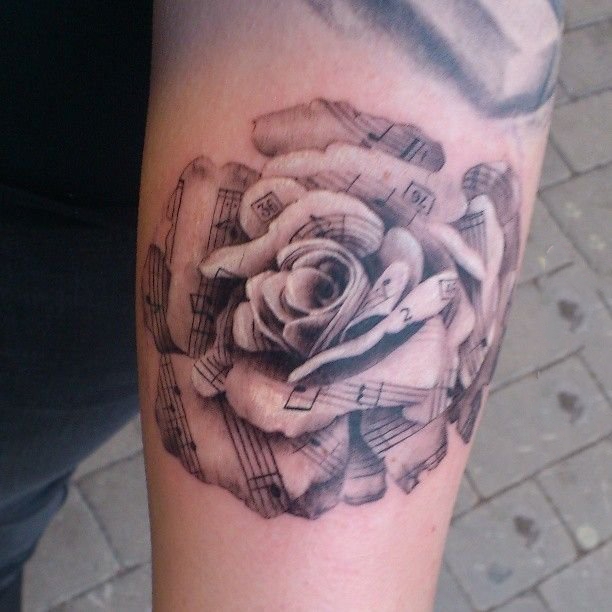 音符纹身  设计巧妙的音符纹身图案
