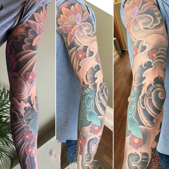 樱花纹身   风格百变的樱花纹身图案