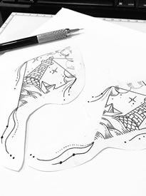 线条风筝手稿图案