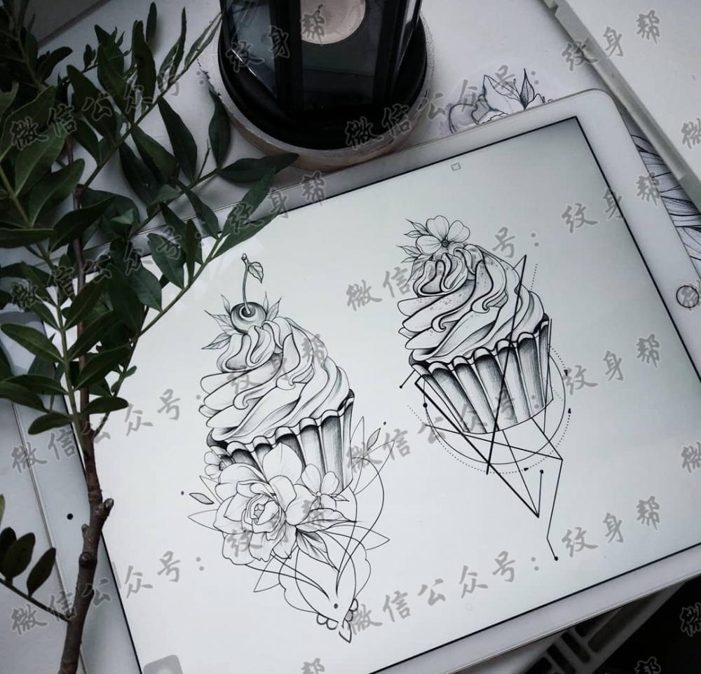 冰淇淋纹身手稿