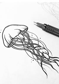 水母纹身图案  耀眼夺目的水母纹身图案