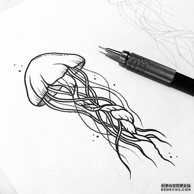 水母纹身图案  耀眼夺目的水母纹身图案