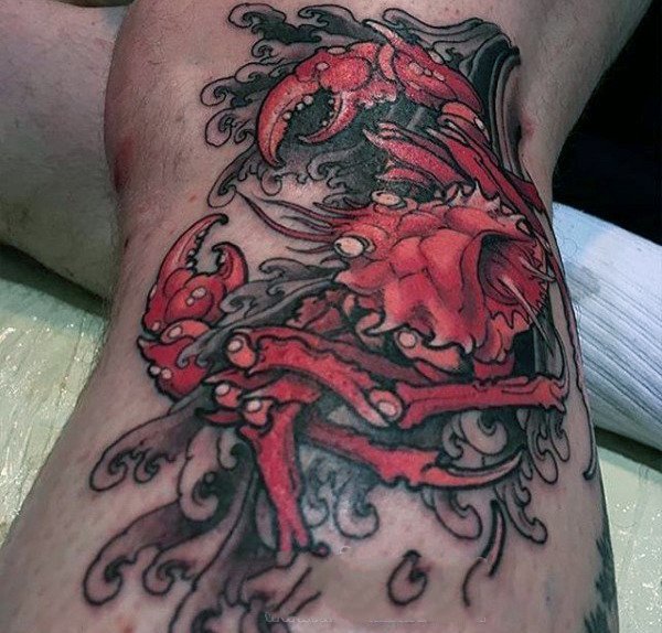 螃蟹纹身图案  张牙舞爪的螃蟹纹身图案