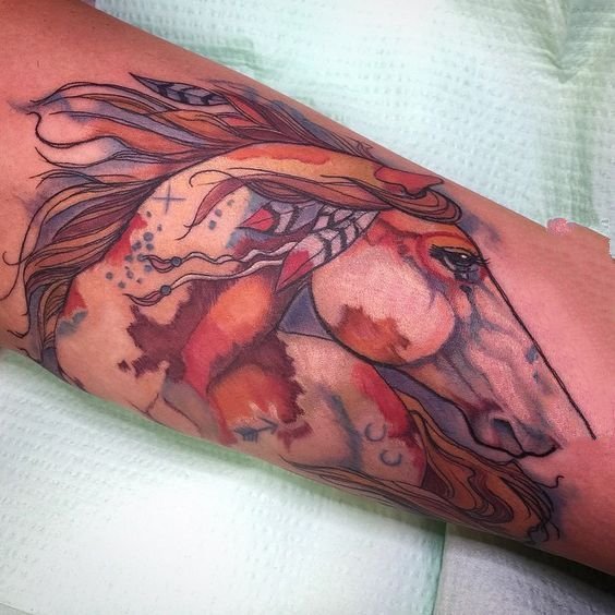 纹身 马   飞奔疾驰的马纹身图案