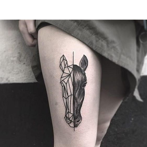 纹身 马   飞奔疾驰的马纹身图案