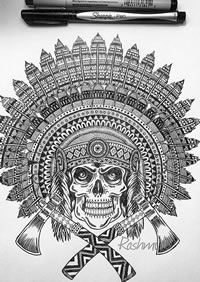 嘎巴拉纹身手稿