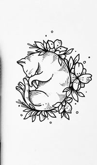 小猫纹身纹身手稿图案