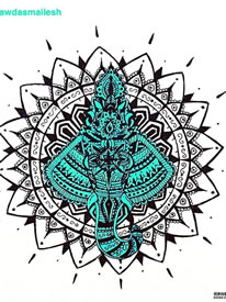 梵花色彩纹身手稿