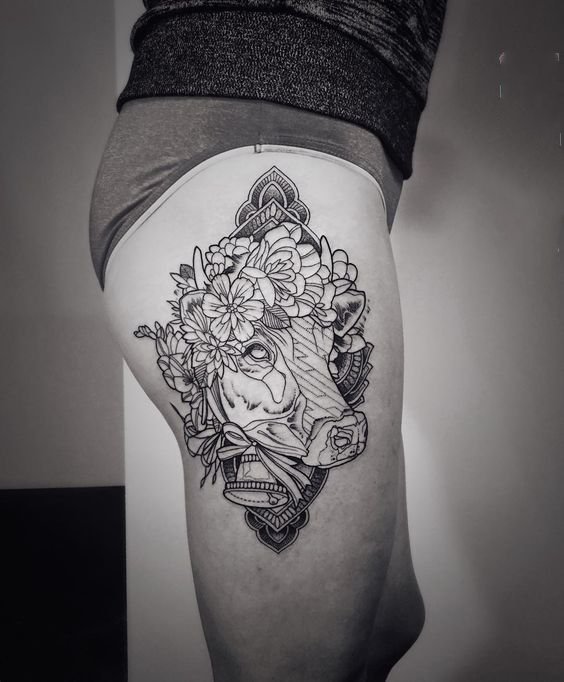 公牛头纹身  气势磅礴的公牛头纹身图案