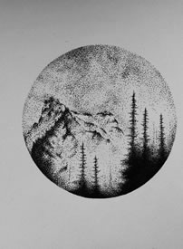 风景点刺纹身图案