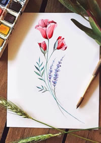 花色彩纹身手稿