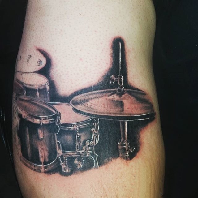 音乐纹身图案 悦耳动听的乐器纹身图案