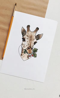 色彩鹿头纹身图案