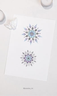 色彩梵花纹身手稿