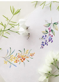 色彩果果树叶纹身图案