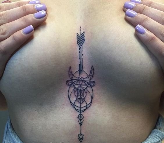 公牛头纹身   多款雄壮的公牛头纹身图案