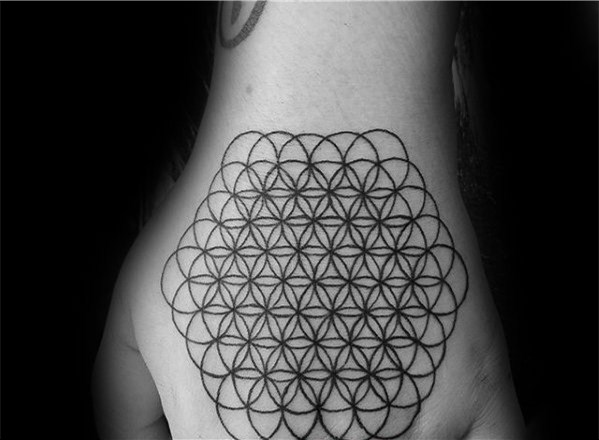 几何 纹身图案   设计感十足的手部几何纹身图案