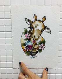 色彩梅花鹿文身手稿