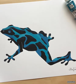 色彩青蛙纹身手稿