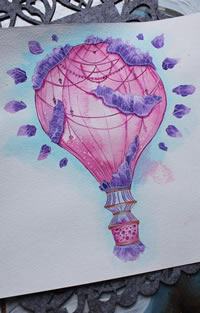 色彩热气球纹身手稿
