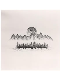 花卉简约风景手稿图案