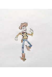 卡通人物玩具总动员手稿