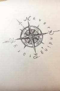 黑灰指南针纹身手稿缩略频道推荐图