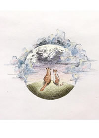 色彩鲸鱼小猫纹身手稿