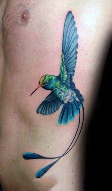 纹身鸟   栩栩如生的蜂鸟纹身图案