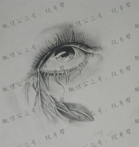 个性眼睛纹身图案手稿大全