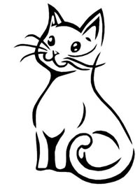 可爱小猫图腾手稿图片