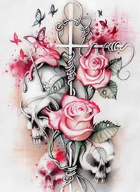 手稿白纸小花纹身图案大全