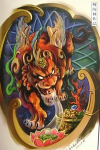 霸气创意貔貅纹身图案手稿作品