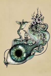 个性眼睛纹身图案手稿大全