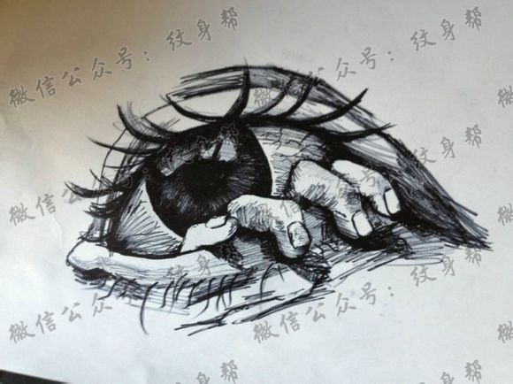 个性眼睛纹身图案手稿大全