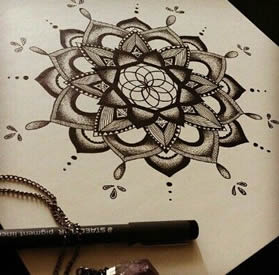 梵花色彩图腾纹身素材手稿唯美线条