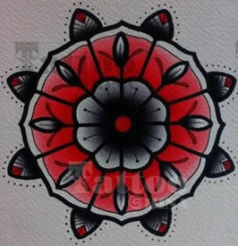 经典手稿刺青花蕊图案