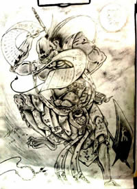 经典手稿夜叉纹身图片